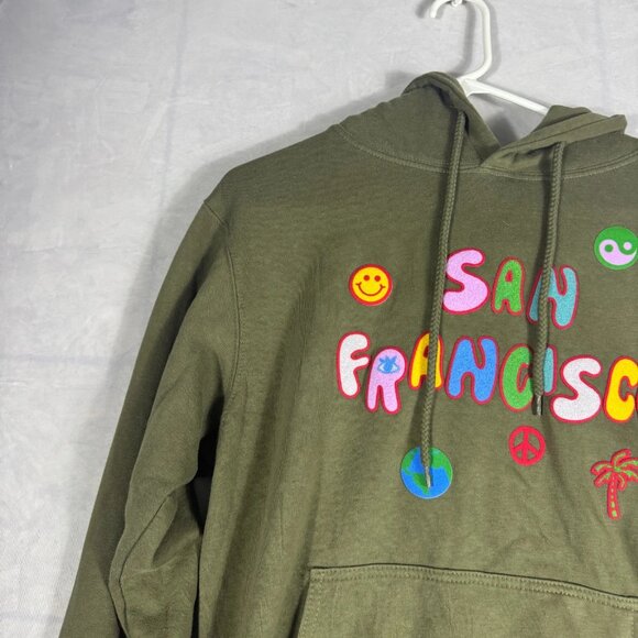 City Wear Hoodie Womens Olive Green San Francisco Graphic Print Size Small - Picture 5 of 14